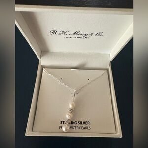 Macy's Sterling Silver Necklace with Pearls